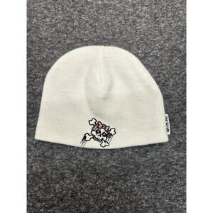 Ride Snowboards Cuffless Reversible Beanie – White/Black Stripe EUC